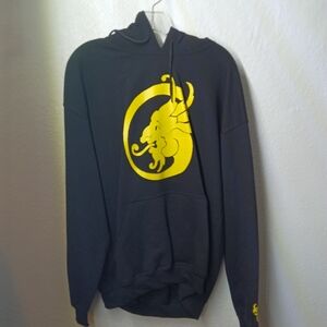 Men's Black Hoodie with Yellow Graphic